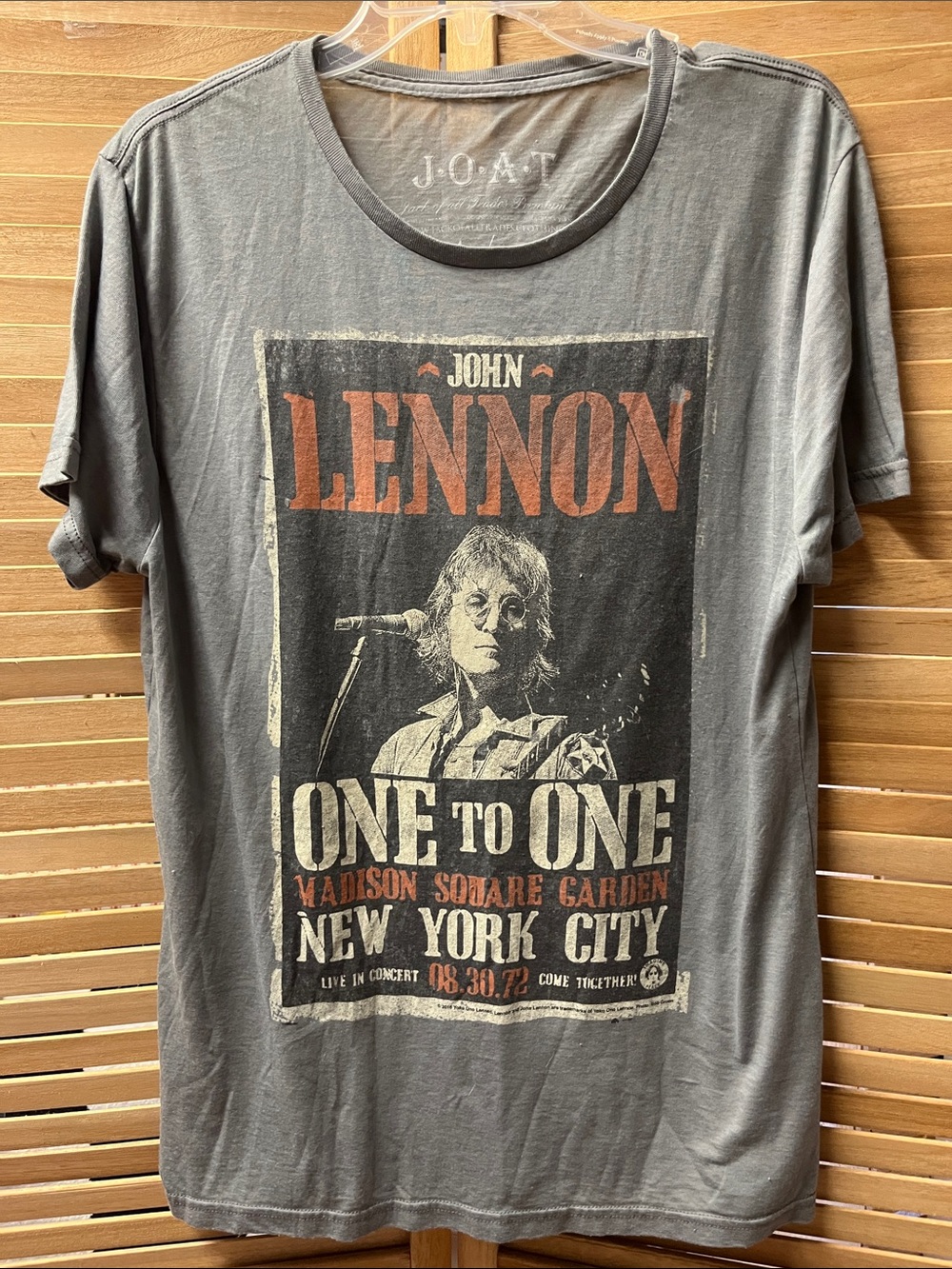 John Lennon Graphic Tee - Gray One to One Concert Shirt